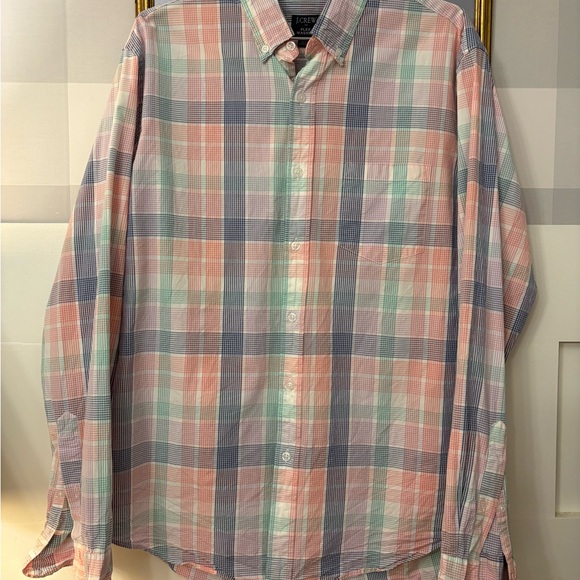 J. Crew Men's Pastel Plaid Button Down Shirt Size Large - Picture 3 of 6